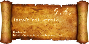 Istvándi Arnold névjegykártya